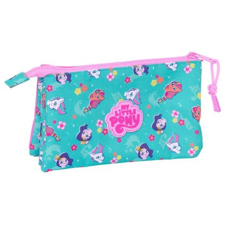 Estojo triplo para lápis my little pony magic