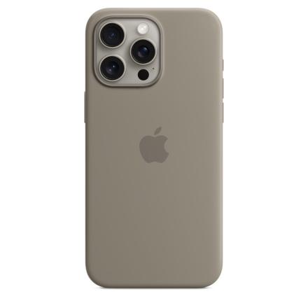 Capa iphone 15 pro max silicone case with magsafe - clay