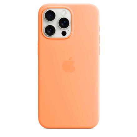 Capa Silicone Apple iphone 15 Pro Max Magsafe Laranja