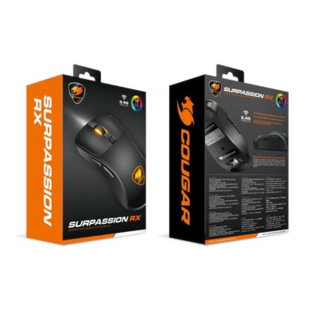 Rato cougar surpassion rx ótico 7200 dpi sem fios preto