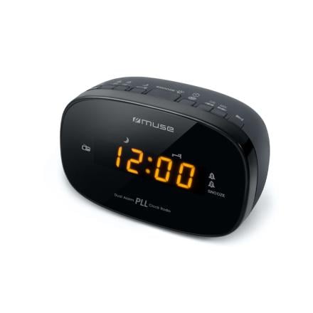 Despertador com rádio muse m-150 preto alarme duplo