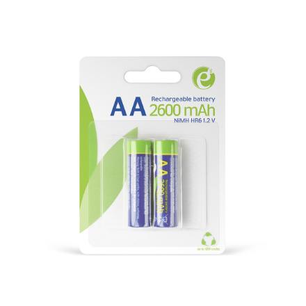Pilha ni-mh recarregavel gembird aa 1.2v 2600mah pack 2 un