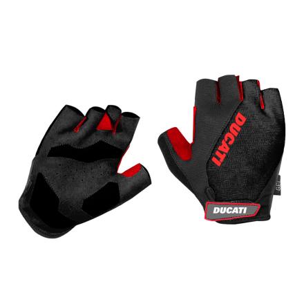 Luvas Ducati Com Gel Anti Vibração Preto/Vermelho