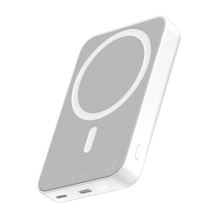 Powerbank halfmman magnet wireless pd 20w branco