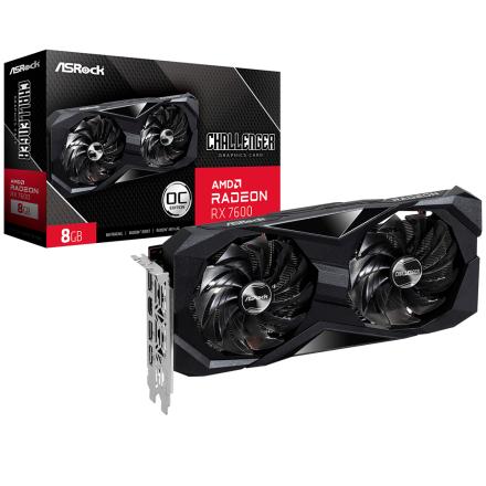 Placa gráfica asrock challenger radeon rx 7600 8gb occ gddr6