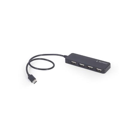 Hub type-c gembird com 4portas usb 2.0 preto