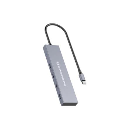 Hub conceptronic usb-c com 4x usb-c pd de até 100w alumínio