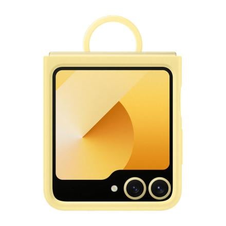Capa de silicone samsung com anel galaxy z flip 6 amarelo
