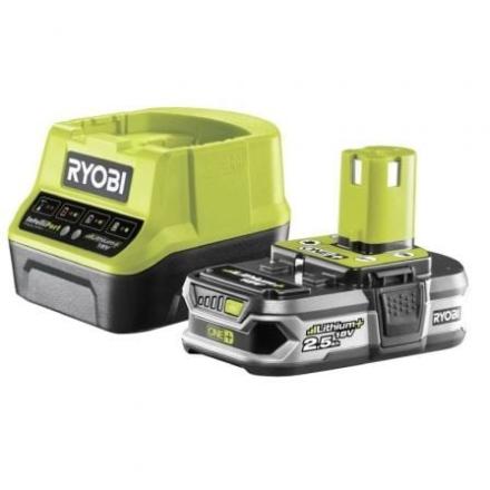 Carregador + bateria de lítio ryobi one+ rc18120-125/ 18v 2,