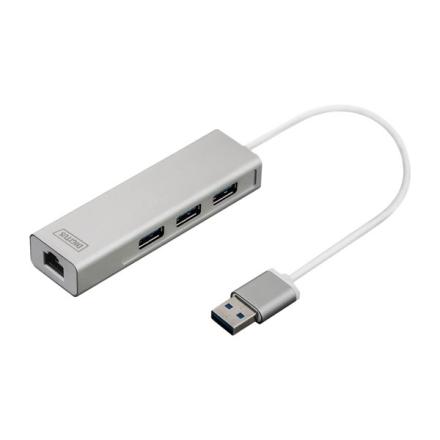 Digitus hub usb 3.0 3xusb-a/f + 1xusb-a/m + 1xrj45 gigabit (