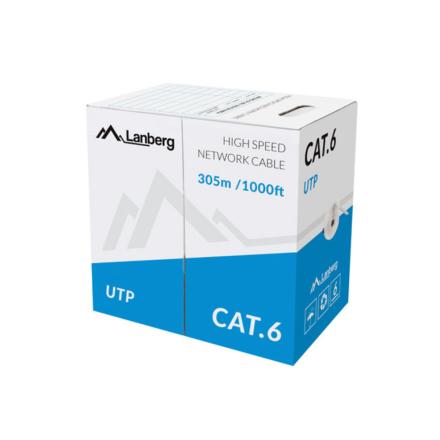 Bobina de cabo lanberg utp rj45 cat.6 sólido cu awg24 cpr 30