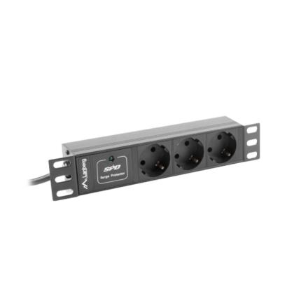 Lanberg 1u 16a 3x schuko rack 10" 2m preto