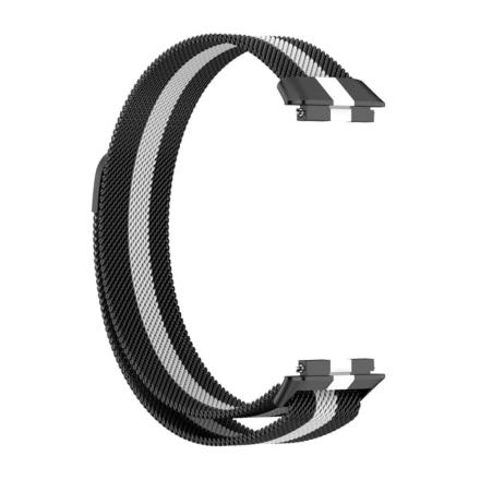 Pulseira huawei band 7 milanesa magnética racing preto e bra