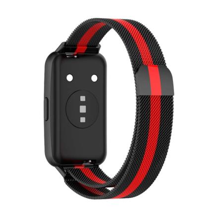 Pulseira huawei band 7 milanesa magnética racing preto e ver