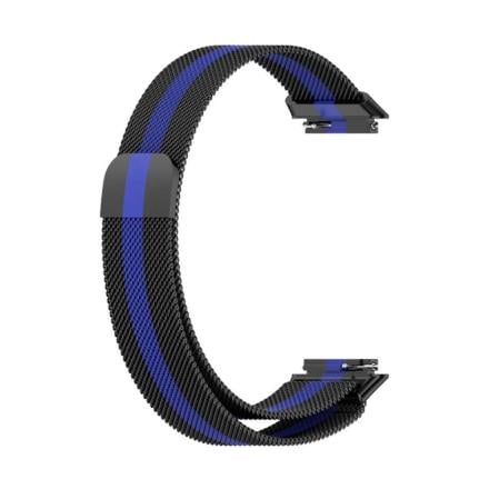 Bracelete huawei band 7 milanesa magnética racing preto e az