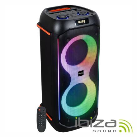 Coluna amplificada 2x6.5" 600w usb/sd/aux/bt led tws ibiza