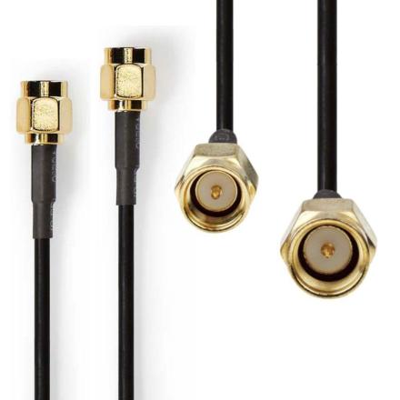 Cabo de antena sma macho - sma macho 5m preto