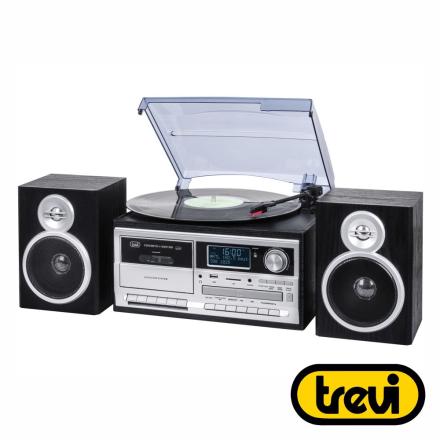 Gira-discos 33/45/78rpm retro 2x25w cd/usb/sd trevi
