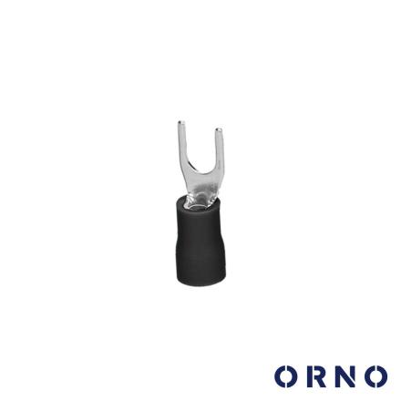 Terminal forquilha isolado 2.5mm 25x preto blister orno