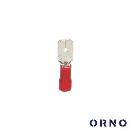 Terminal faston macho isolado 6.3mm 10x vermelho orno