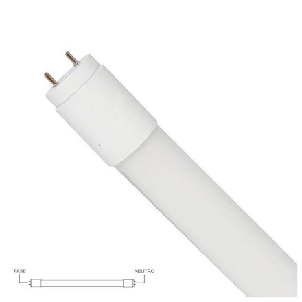 Lâmpada Tubular T8 18W 120cm LED 4000K Fase e Neutro Opostos