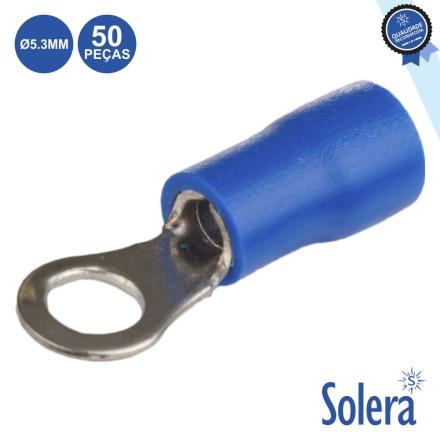 Terminal redondo isolado 5.3mm 50x azul solera