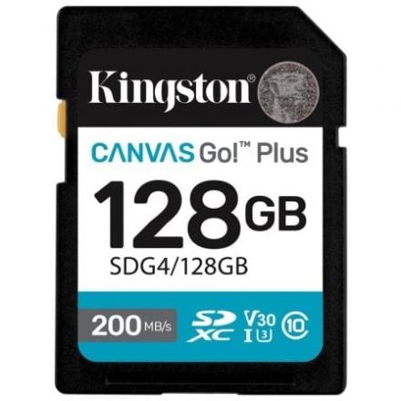 Cartão de memória kingston canvas go! plus 128gb sd xc/ clas